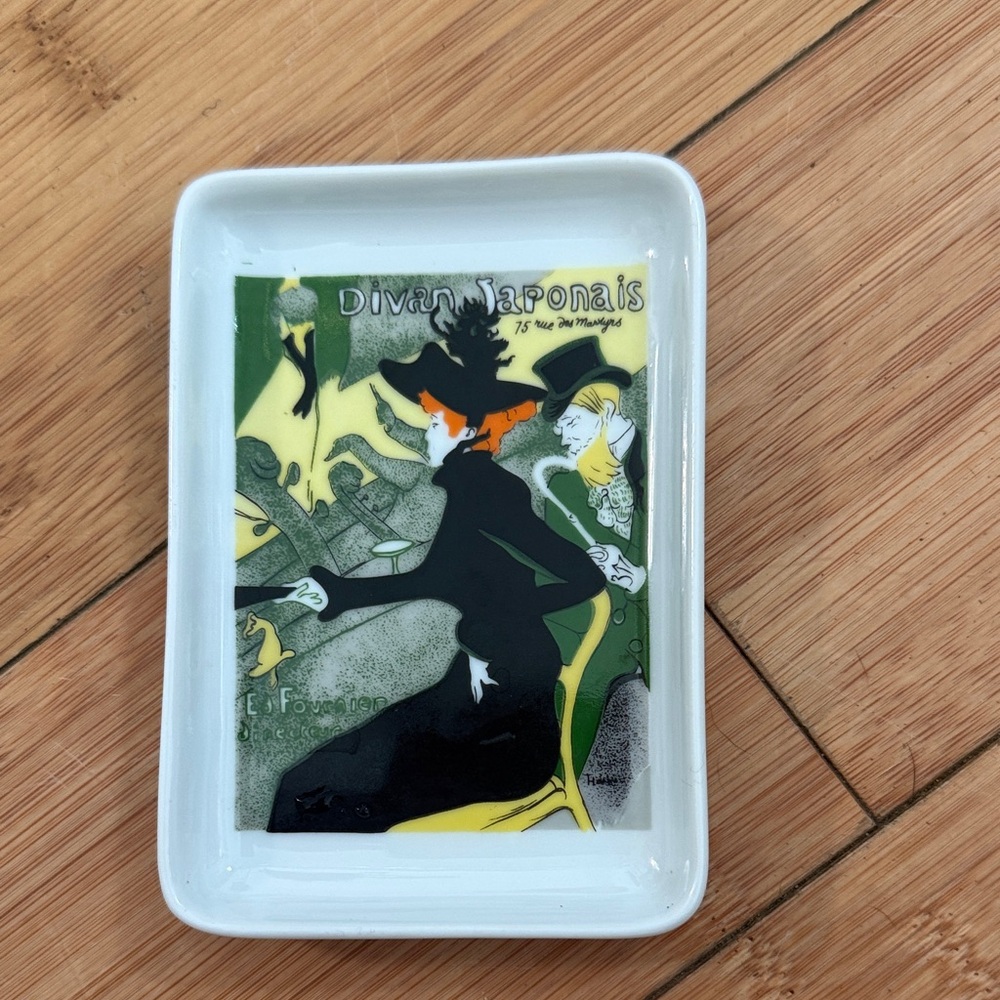 Vintage Divan Japonais Art Tray - Black, Green, Orange